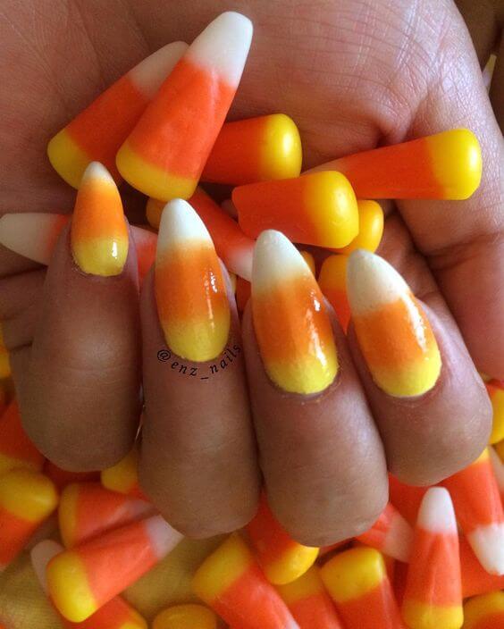 15+ Fun Candy Corn Nail Art Design Ideas For 2023 