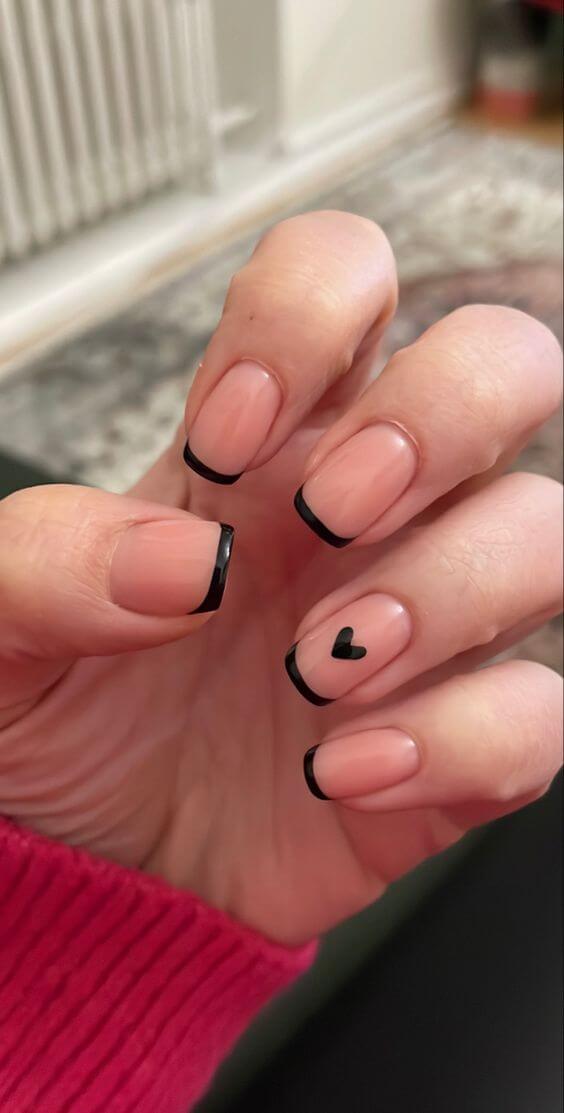 simple black nails