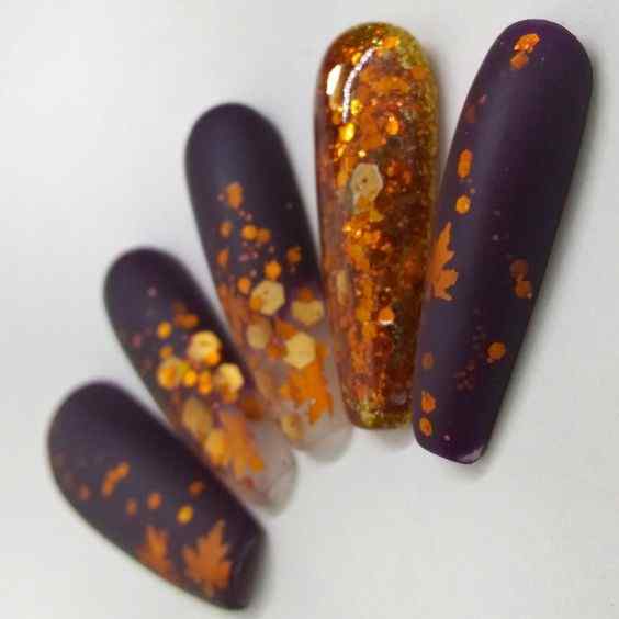 orange and purple nails