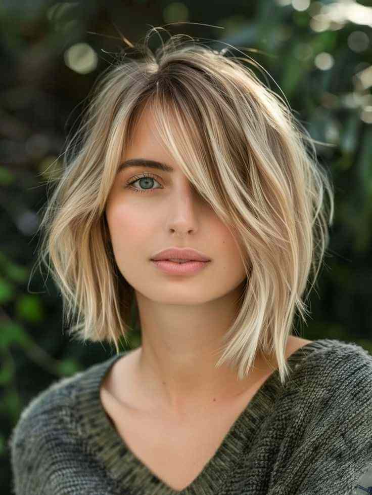 short asymmetrical bob haircut