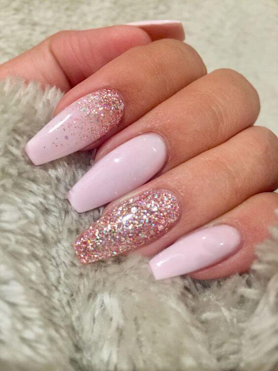 rose gold and pink nails