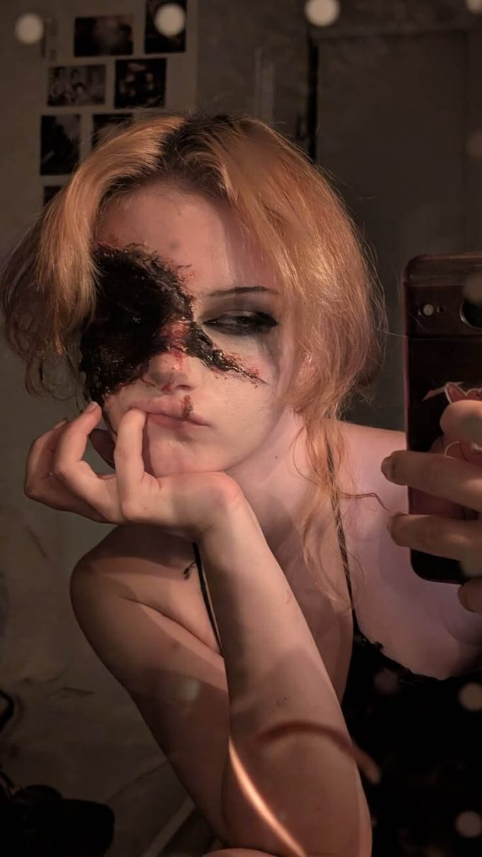 bloody Halloween makeup with terrifying Face effect for a dramatic Halloween look
